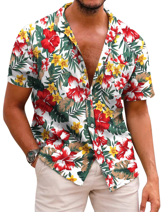 Summer flowers Hawaiian shirt - Saywhatyouwear